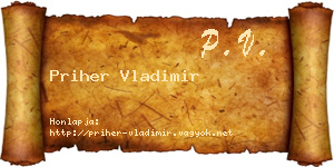 Priher Vladimir névjegykártya
